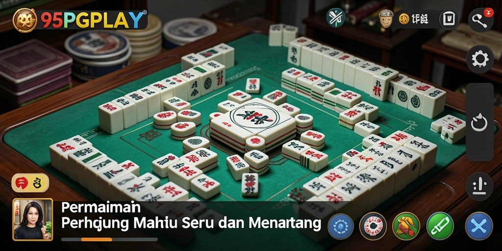 Tampilan gameplay seru di 95PGPLAY dengan desain ubin Mahjong yang menarik.