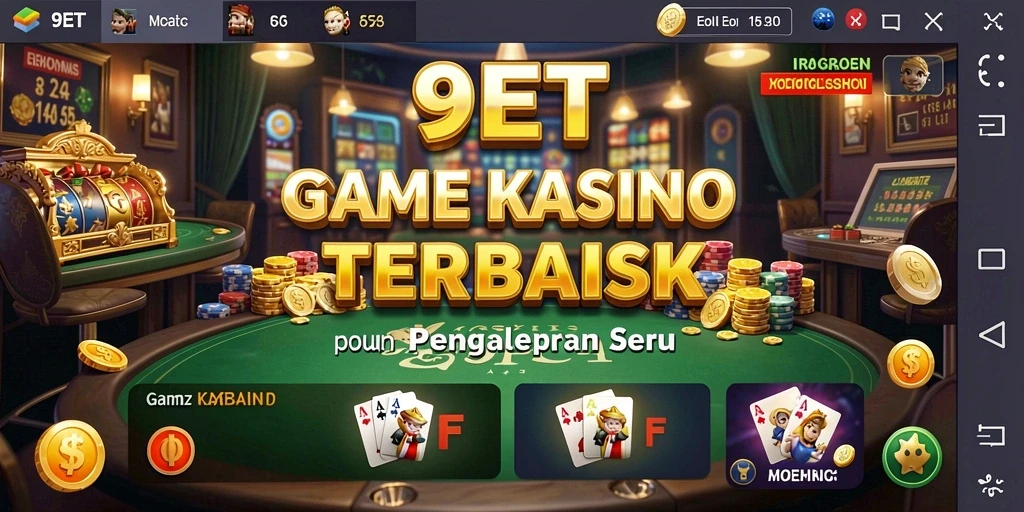 Tampilan permainan Kasino yang menarik dan penuh warna di 9ET.