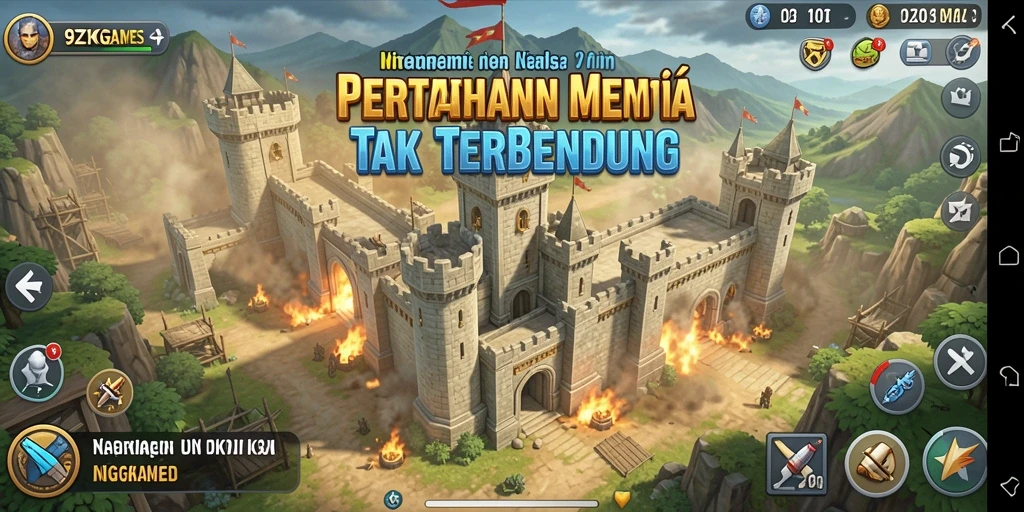 Tangkapan layar menampilkan aksi seru dalam permainan Tower Defense.