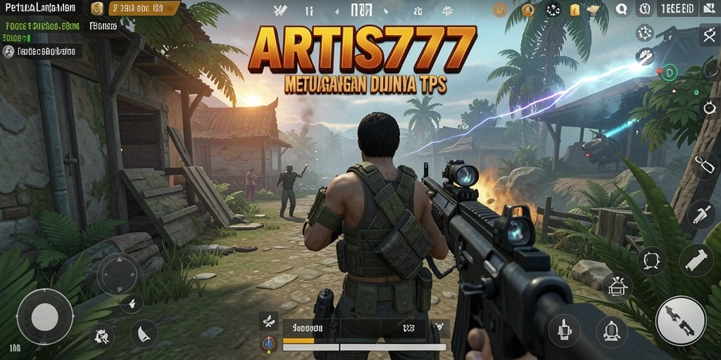 Tangkapan layar dari gameplay menegangkan ARTIS777 dengan aksi TPS yang intens.