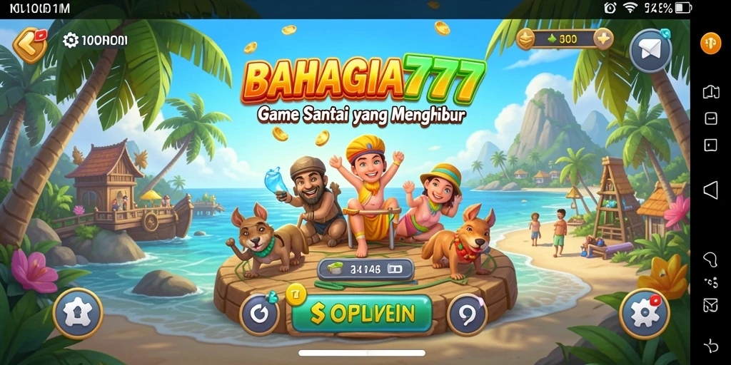 Tampilan gameplay BAHAGIA777 yang menarik dan cerah.