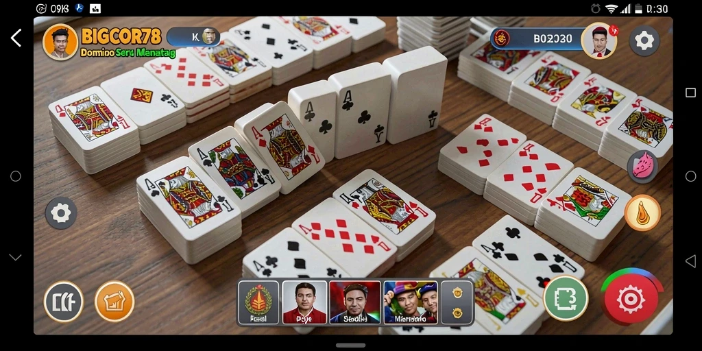 Tampilan gameplay seru dalam BIGCOR78 dengan berbagai mode domino.