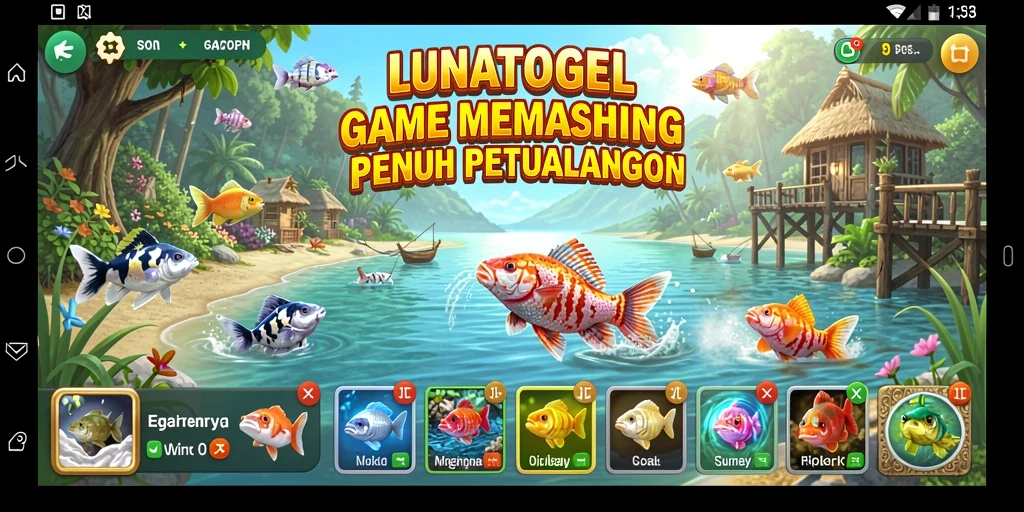 Tangkapan ikan di LUNATOGEL saat gameplay menarik.