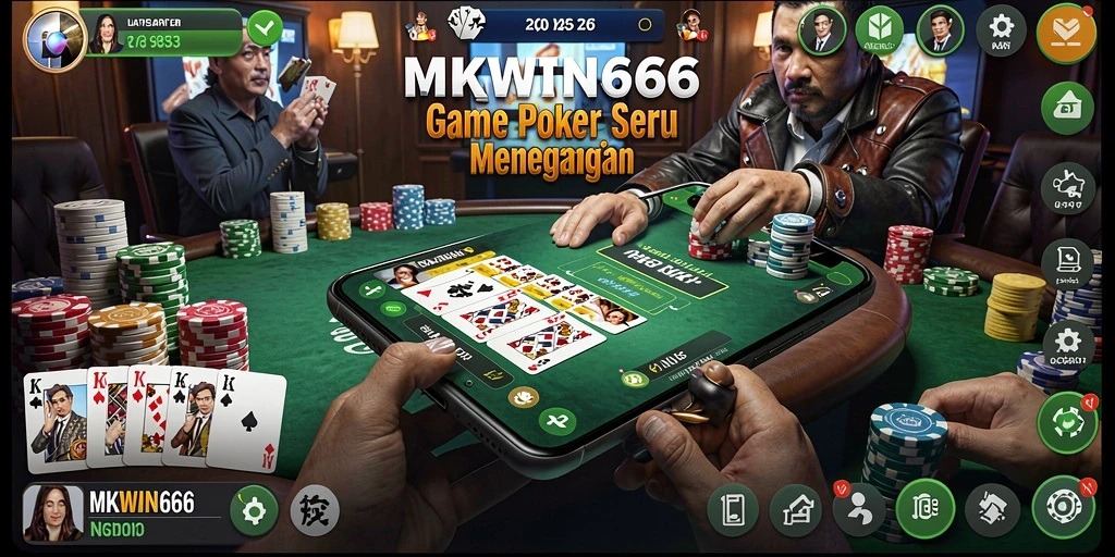 Tampilan gameplay seru dari MKWIN666 saat bermain poker.