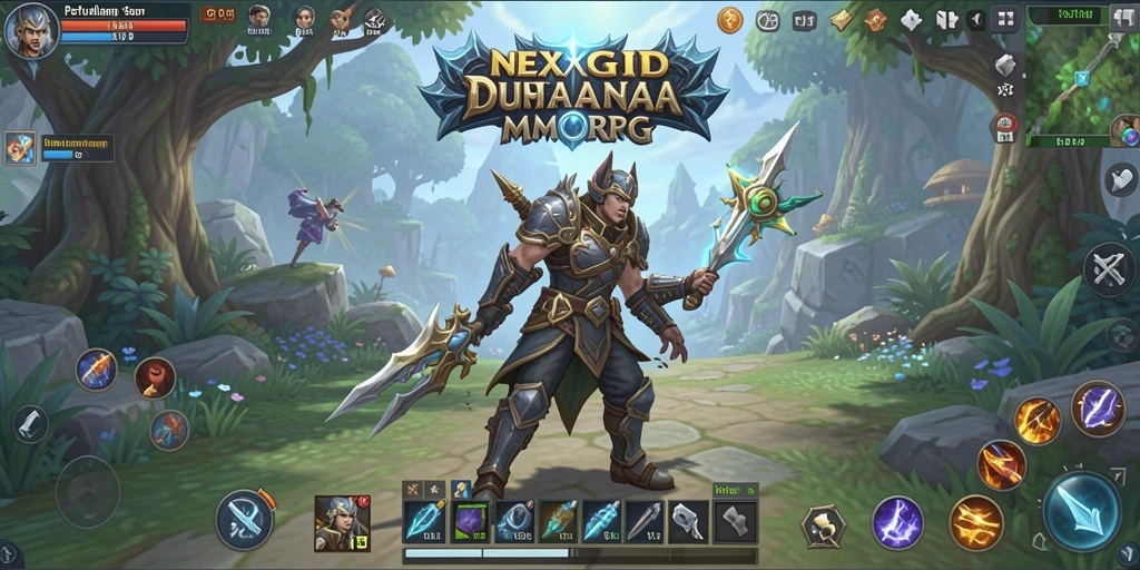 Screenshot gameplay NEXGID menampilkan aksi pertempuran yang mendebarkan.