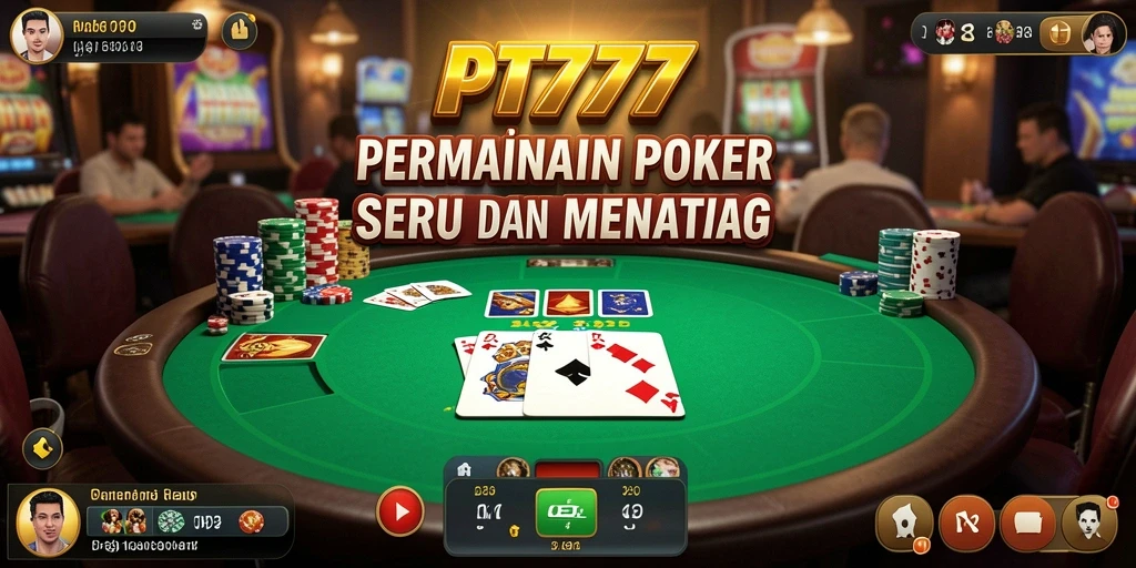 Tampilan permainan poker PT777 yang menegangkan dan seru.