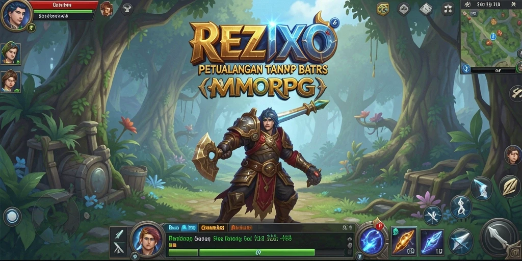 Gameplay seru dalam dunia fantasi REZIXO dengan pemain yang berinteraksi.
