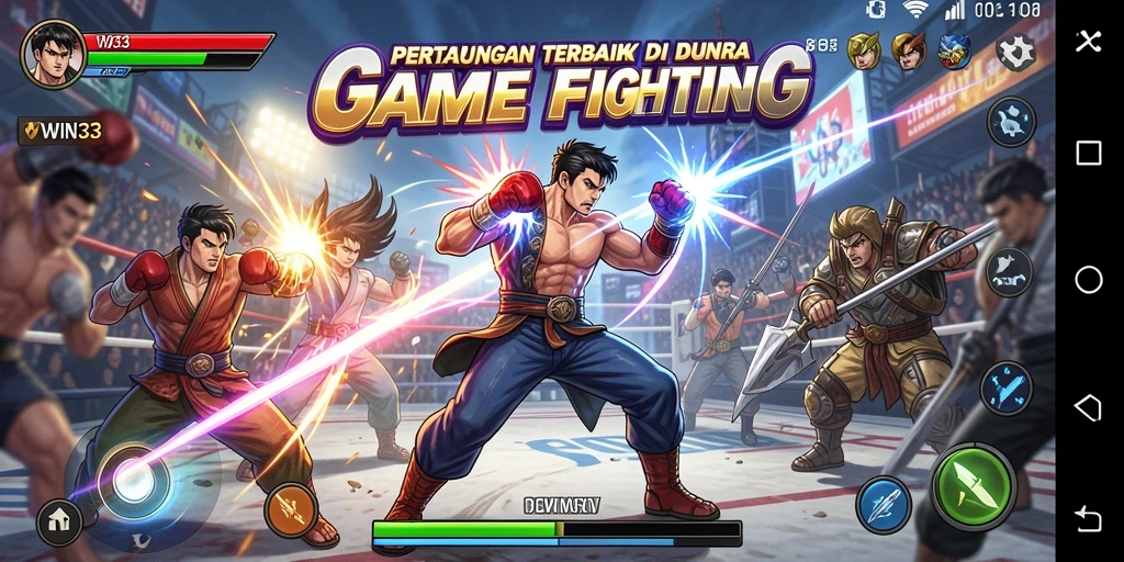 Tampilan gameplay seru dengan pertarungan karakter unik.