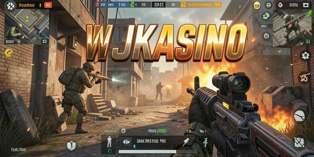Screenshot menampilkan aksi seru dalam gameplay WJKASINO FPS.