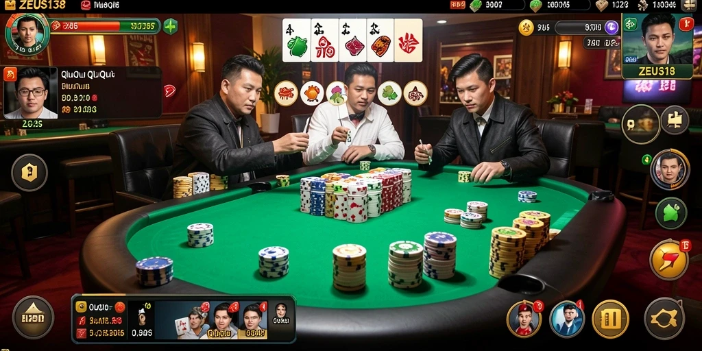 Tampilan gameplay seru dalam permainan QiuQiu.